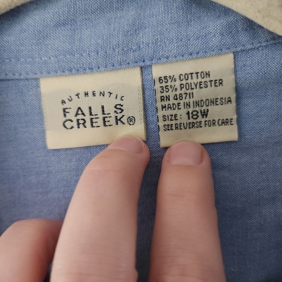 Falls Creek Vtg Christmas Button Up Shirt Santa Reindeer Snowfight 18W - Picture 6 of 10